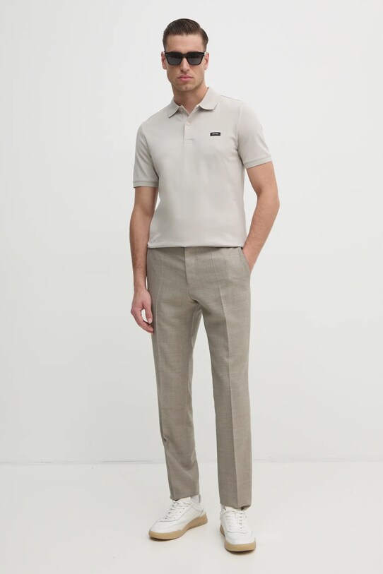 Calvin Klein tricou polo K10K111196 bej SS25