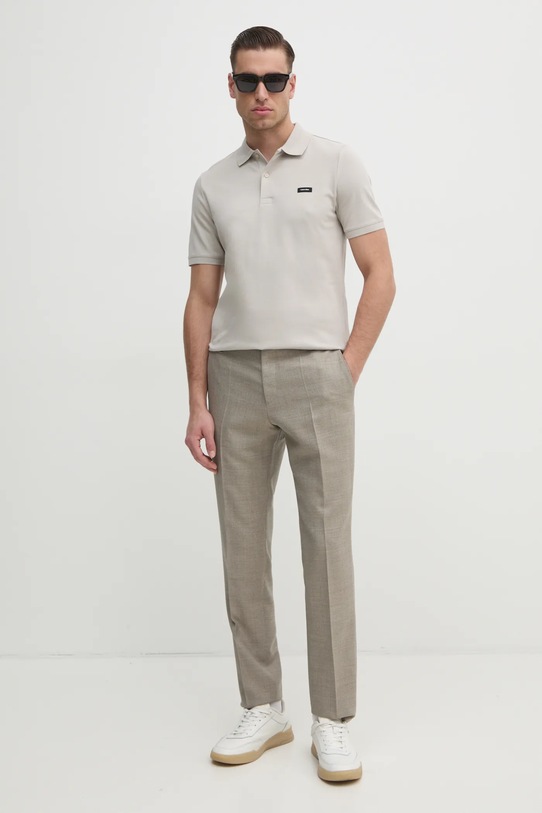 Polo majica Calvin Klein K10K111196 bež SS25