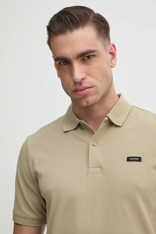 Polo majica Calvin Klein zelena K10K111196