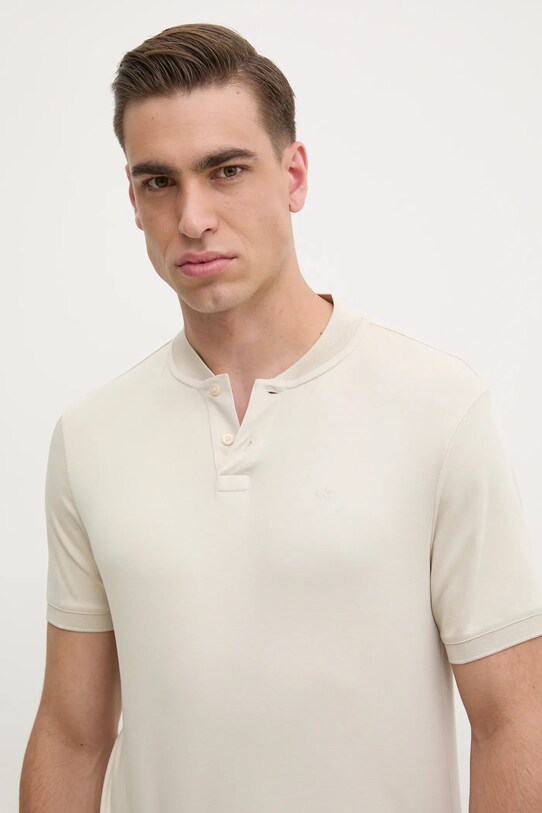 Bavlnené polo tričko Calvin Klein béžová K10K111201