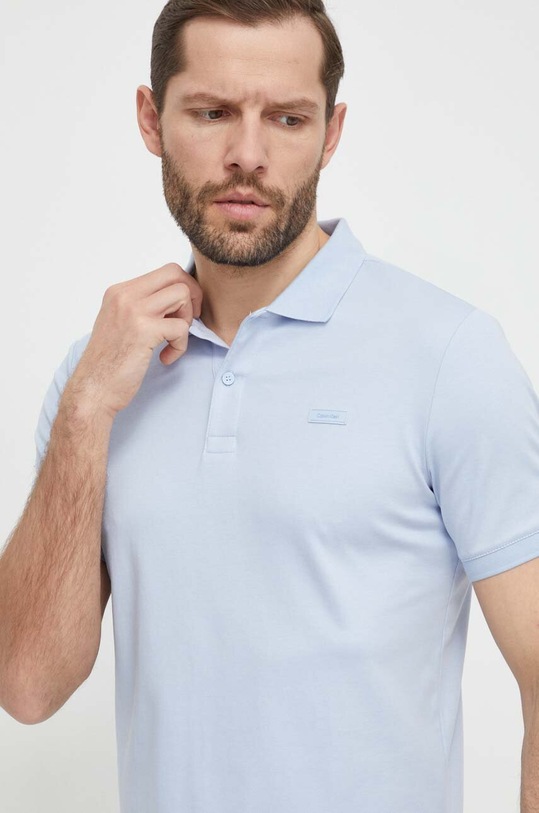 Ρούχα Βαμβακερό μπλουζάκι πόλο Calvin Klein K10K111657 μπλε