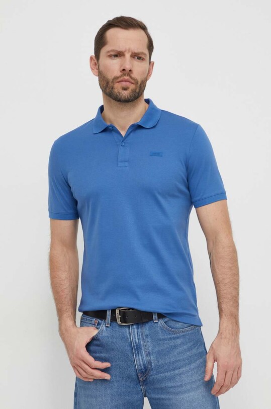 Одяг Бавовняне поло Calvin Klein K10K111657 блакитний