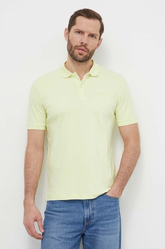 Ρούχα Βαμβακερό μπλουζάκι πόλο Calvin Klein K10K111657 πράσινο