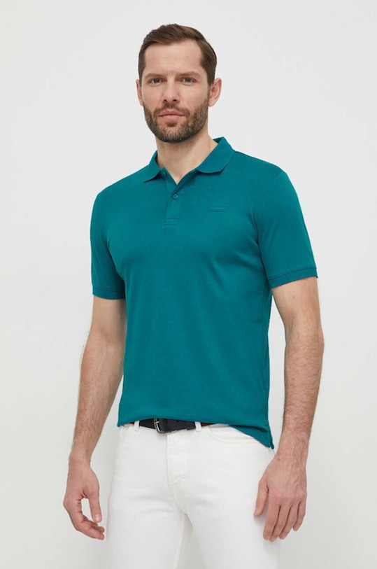 Odzież Calvin Klein polo bawełniane K10K111657 zielony