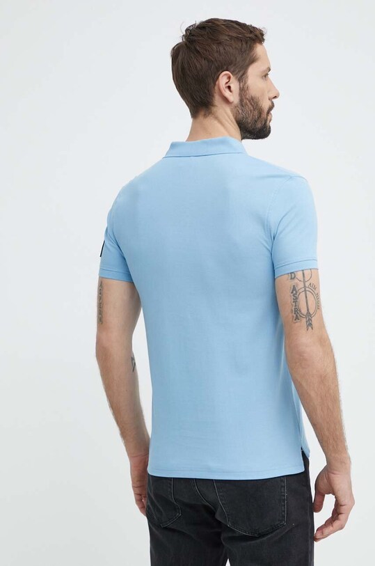 Одяг Бавовняне поло Calvin Klein Jeans J30J323394 блакитний
