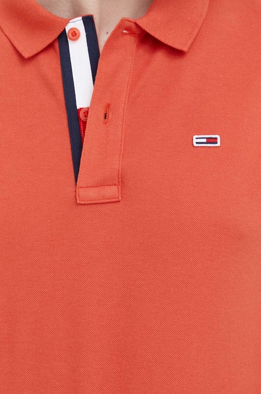 Tommy Jeans polo bawełniane DM0DM15940 pomarańczowy