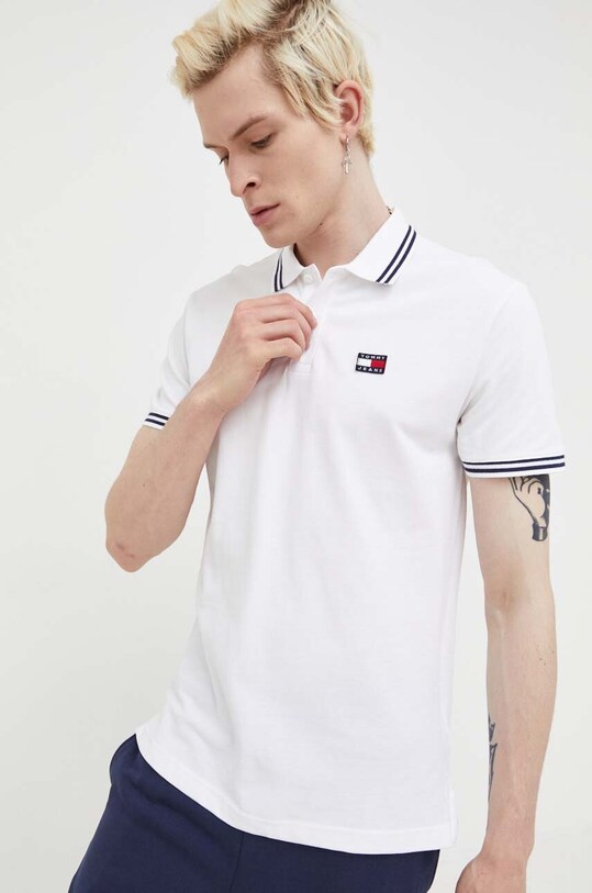 Tommy Jeans polo bawełniane biały DM0DM16589