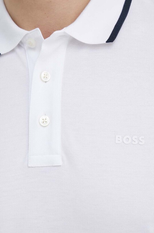 BOSS polo de bumbac alb 50494697