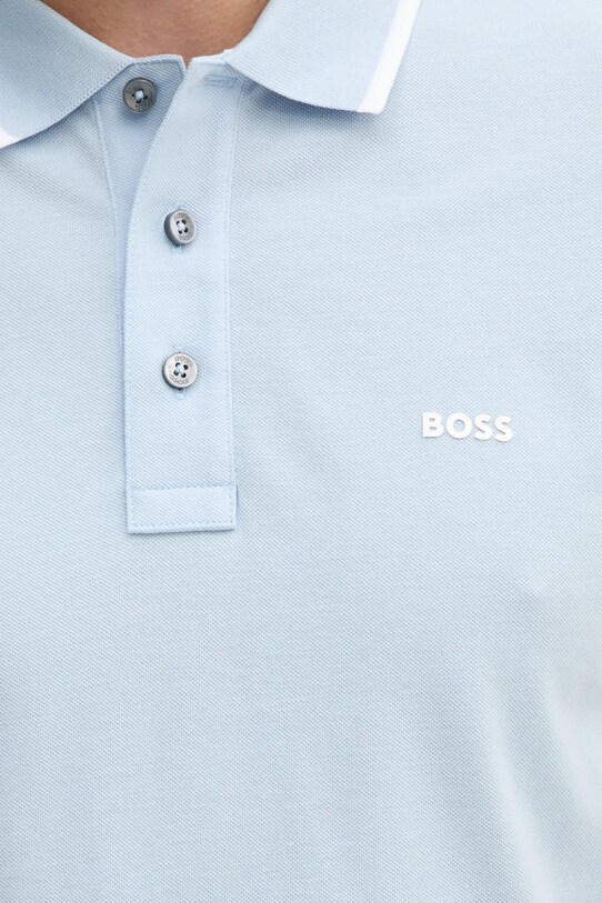 BOSS polo de bumbac 50494697 albastru