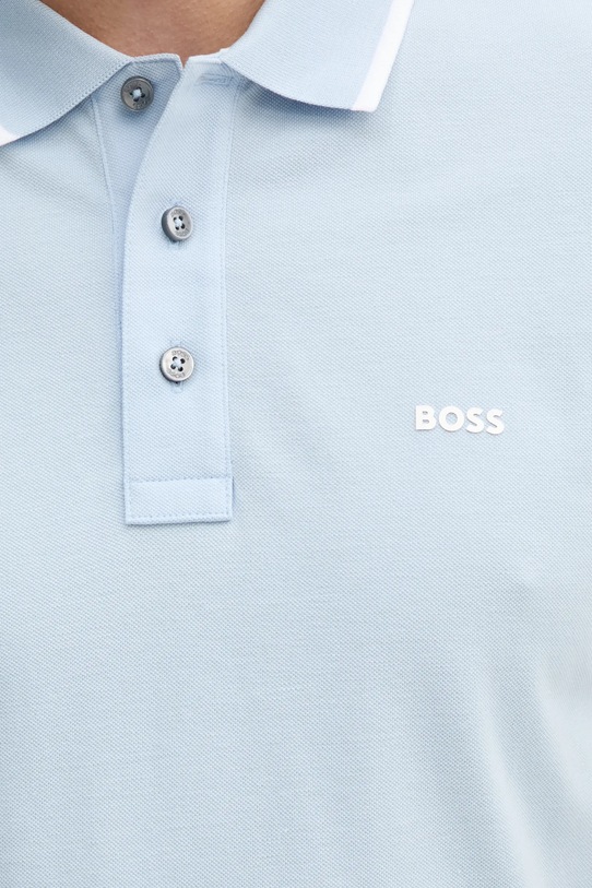 Бавовняне поло BOSS Parlay 190 50494697 блакитний