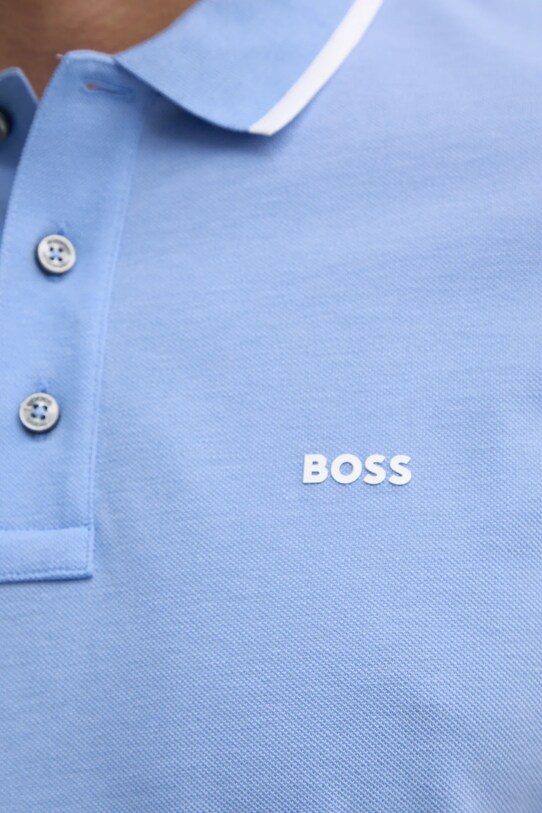 Хлопковое поло BOSS 50494697 голубой