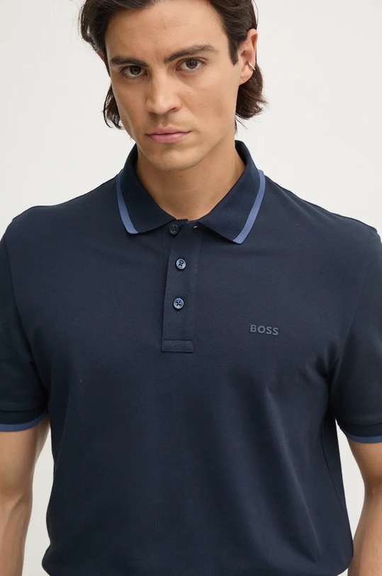 Bavlnené polo tričko BOSS tmavomodrá 50494697