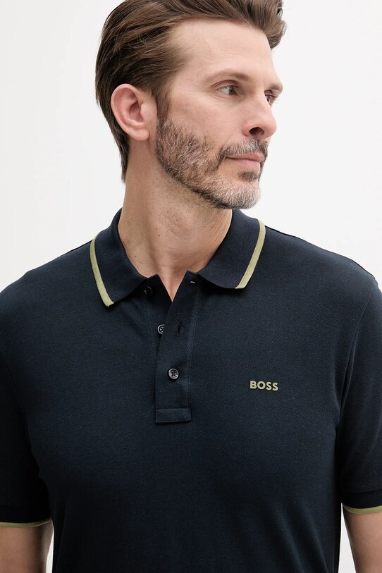 Odzież BOSS polo bawełniane 50494697 granatowy