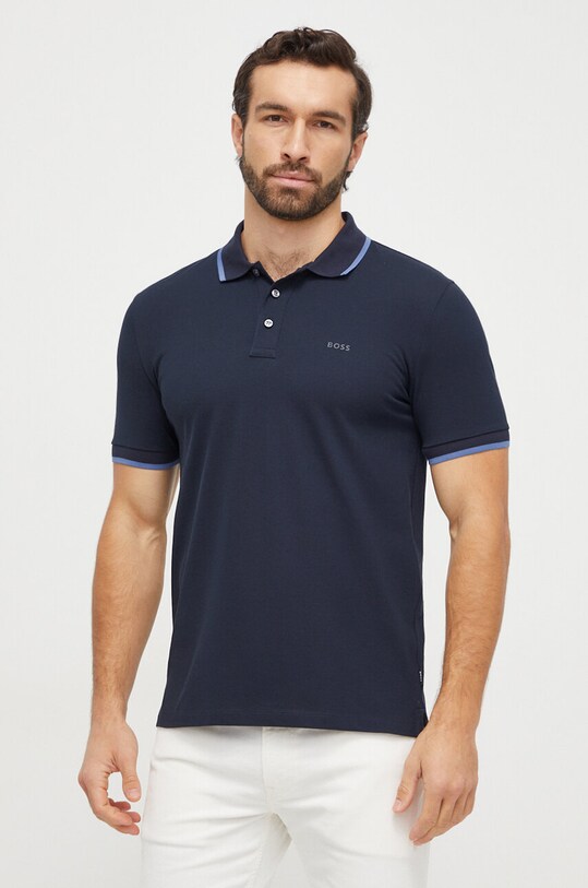 BOSS polo bawełniane bawełna granatowy 50494697