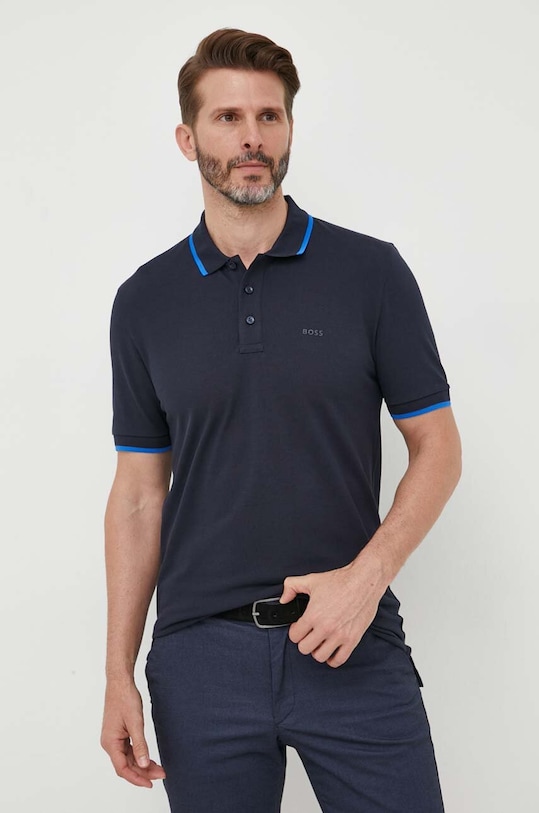 Bavlnené polo tričko BOSS Parlay 190 tmavomodrá 50494697
