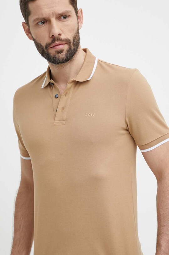 BOSS polo de bumbac bej 50494697