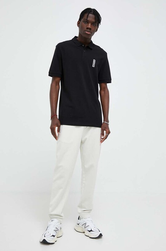 HUGO polo bawełniane 50494177 czarny AW23