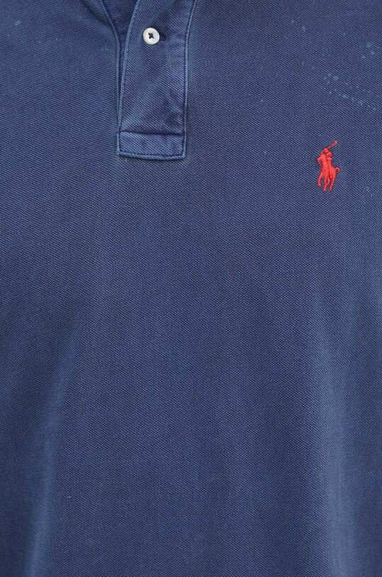 Хлопковое поло Polo Ralph Lauren тёмно-синий 710850860