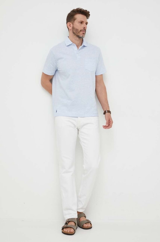 Oblečení Polo se lněnou směsí Polo Ralph Lauren 710870462 modrá