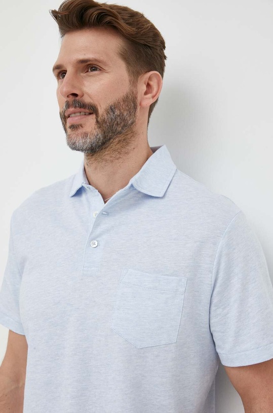 Polo se lněnou směsí Polo Ralph Lauren 710870462 modrá