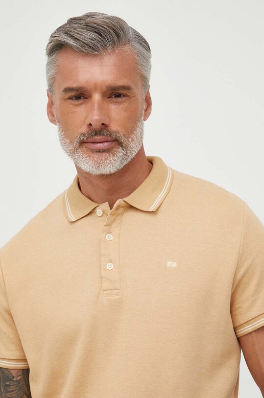 Pepe Jeans polo bawełniane Lisson beżowy PM542041.855