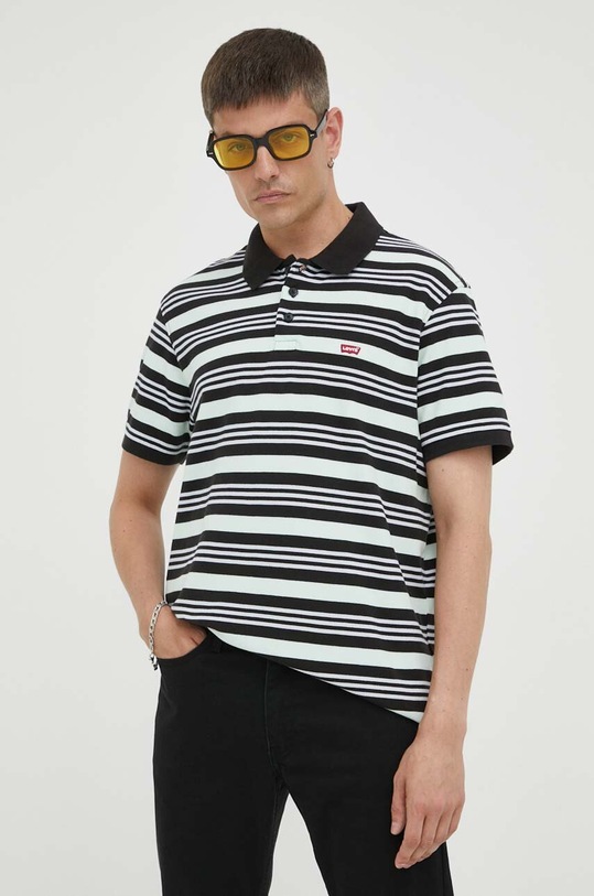 Levi's polo bawełniane turkusowy 35883.0115