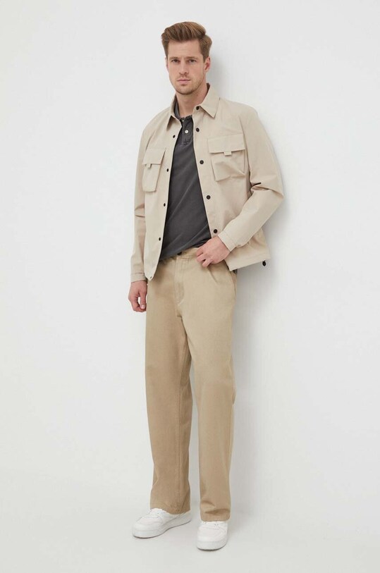 Βαμβακερό μπλουζάκι πόλο Pepe Jeans Oliver PM541983.990 γκρί AW23