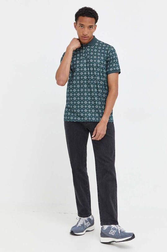 Abercrombie & Fitch poló KI124.3487.338 zöld AW23