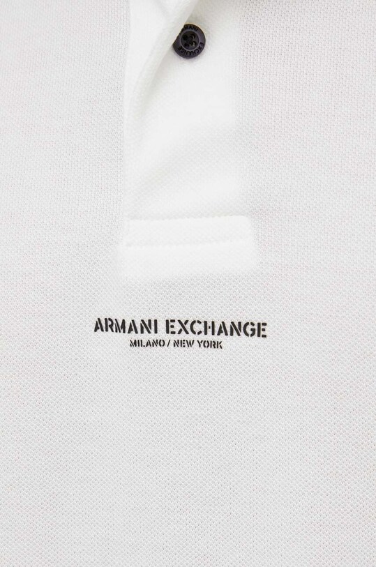 Armani Exchange polo bawełniane beżowy 6RZFLE.ZJM5Z