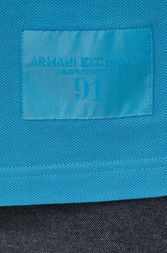Bavlnené polo tričko Armani Exchange 6RZFLM.ZJM5Z modrá