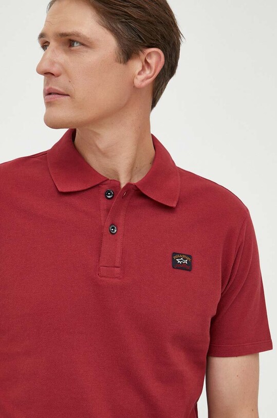Paul&Shark polo bawełniane bordowy C0P1000
