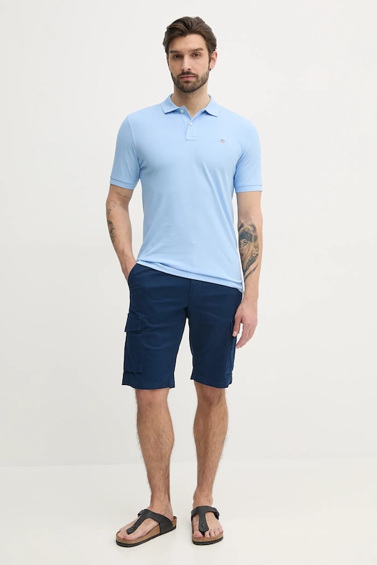 Бавовняне поло Gant 2210. блакитний AW25