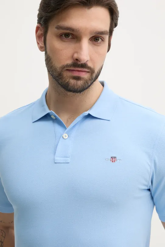 Gant polo de bumbac albastru 2210.