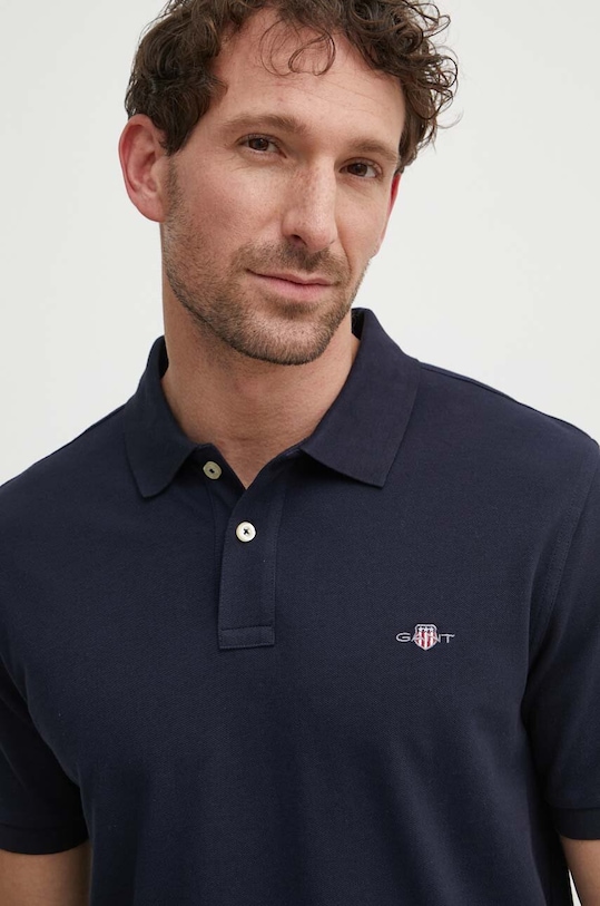 Gant polo de bumbac regular bleumarin 2210.