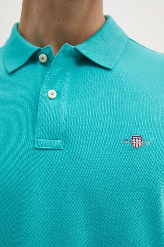 Pamučna polo majica Gant 2210. tirkizna
