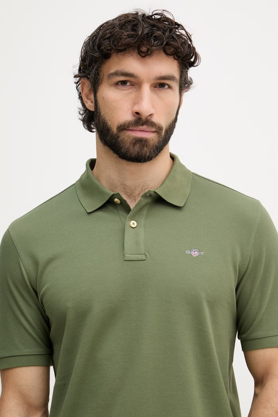 Gant póló férfi pamut zöld 2210.