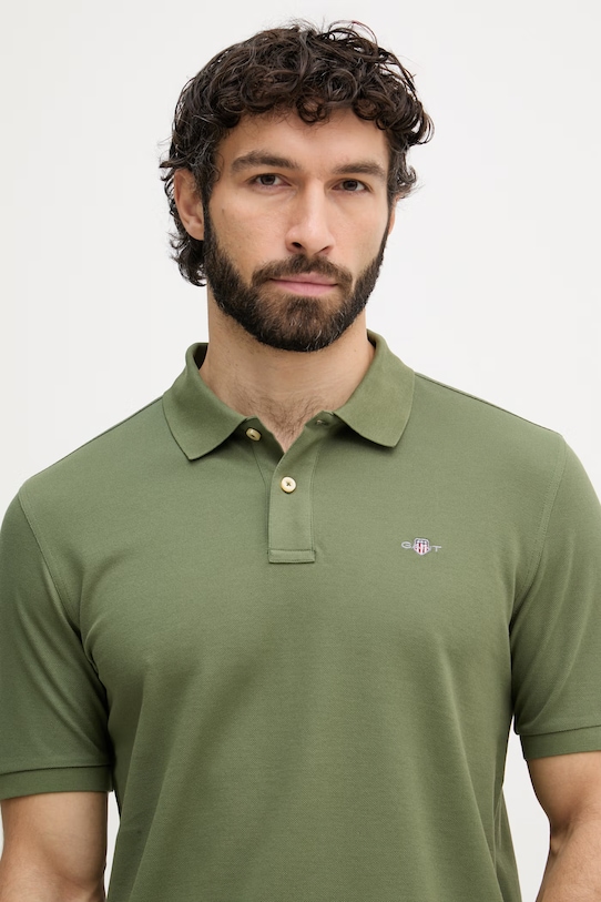 Gant póló férfi pamut zöld 2210.