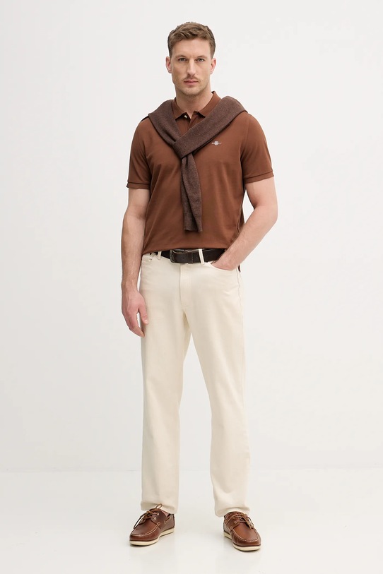 Gant polo bawełniane 2210. brązowy AW25