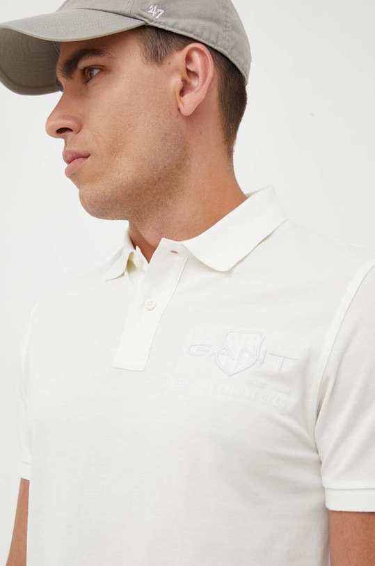 Bavlnené polo tričko Gant béžová 2062025