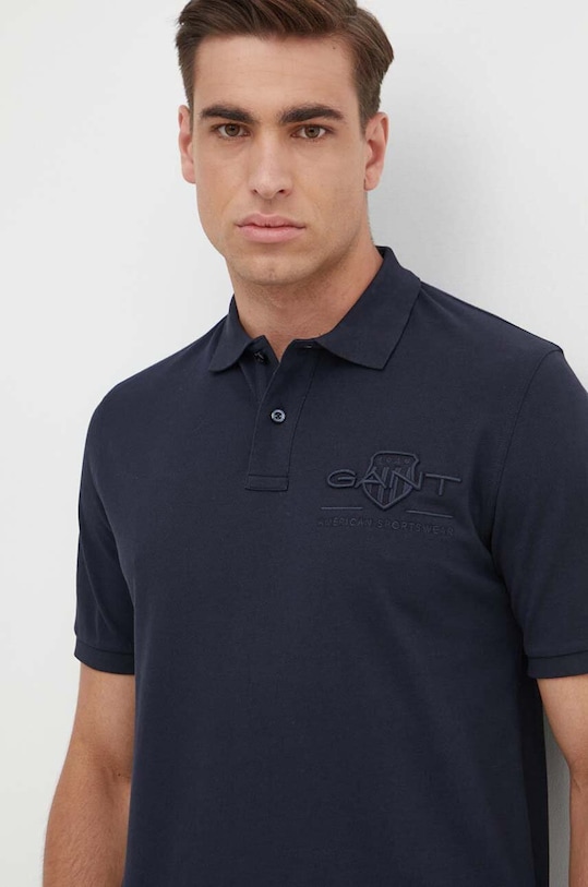 Gant polo bawełniane regular granatowy 2062025