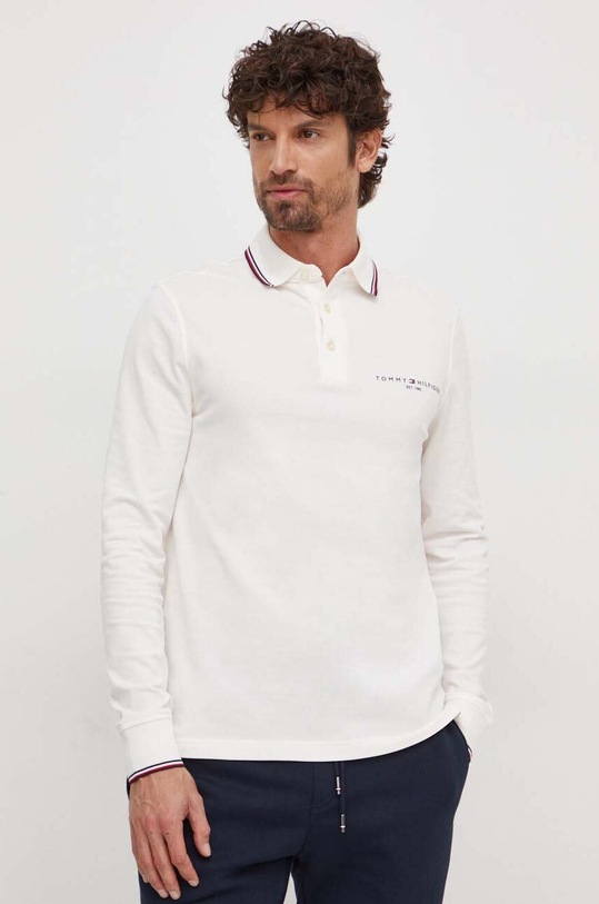 Tommy Hilfiger camicia a maniche lunghe sovrastampa beige MW0MW33217