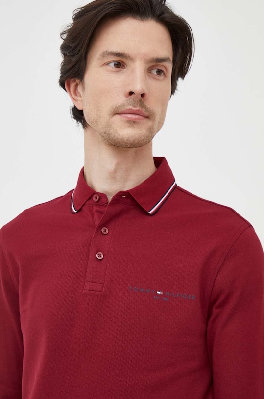Tommy Hilfiger longsleeve bordowy MW0MW33217