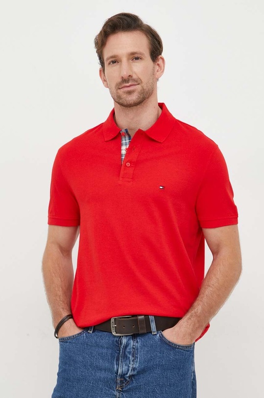 Tommy Hilfiger polo bawełniane bawełna czerwony MW0MW33266