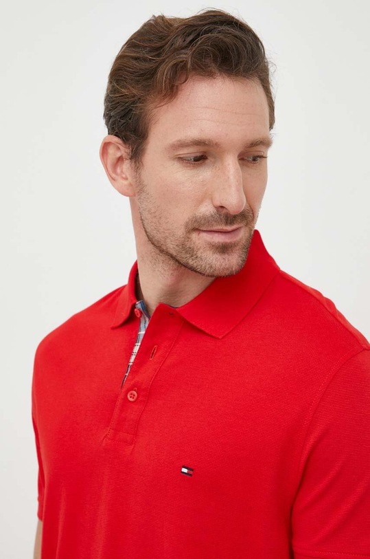 Tommy Hilfiger polo bawełniane czerwony MW0MW33266
