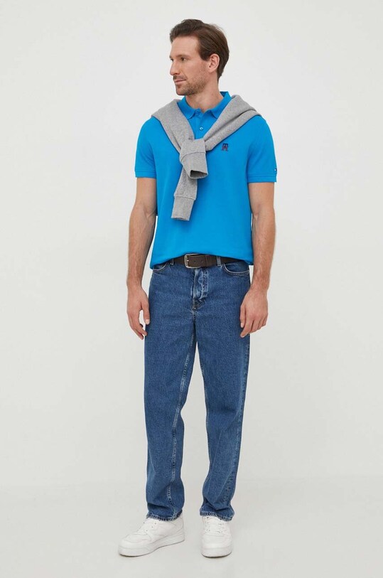 Tommy Hilfiger polo MW0MW33273 niebieski AW23