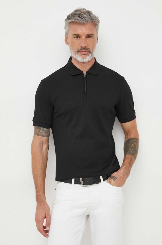 BOSS polo bawełniane bawełna czarny 50500332