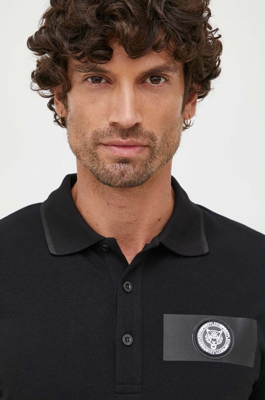 Oblečenie Bavlnené tričko s dlhým rukávom PLEIN SPORT FACC.MTK6437.STE003N čierna