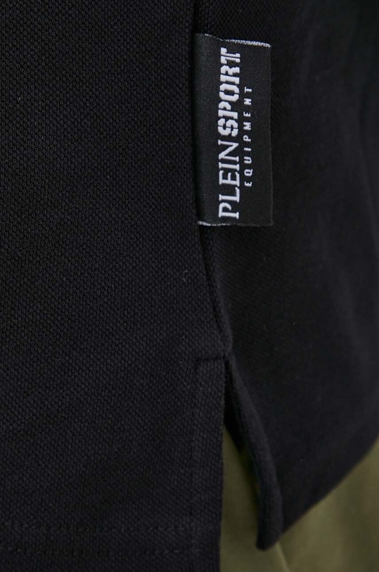 Bavlnené tričko s dlhým rukávom PLEIN SPORT čierna FACC.MTK6437.STE003N