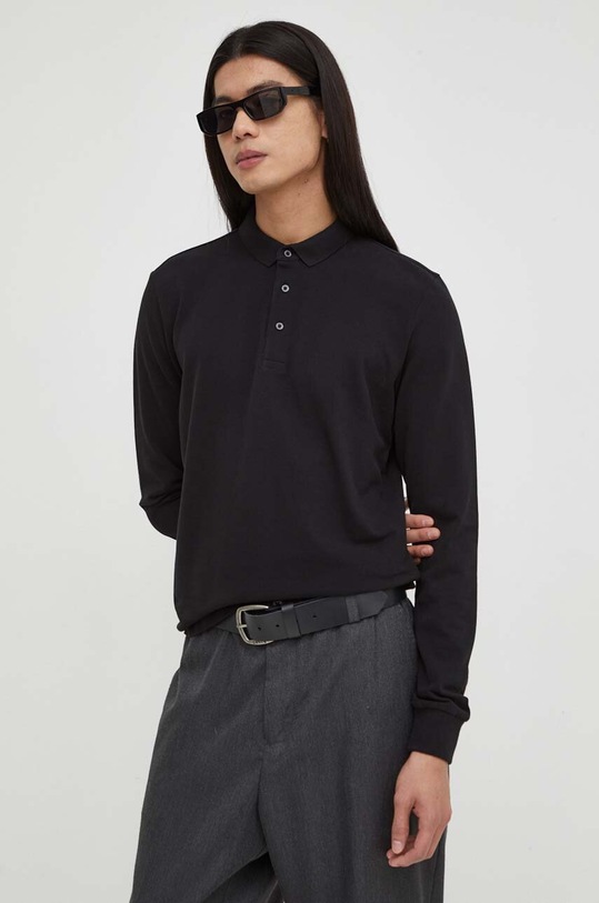 Superdry longsleeve bawełniany M1110380A.02A czarny AW23