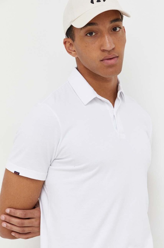 Superdry polo bawełniane bawełna biały M1110323A.01C